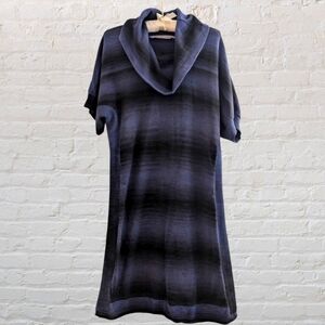 ATHLETA Zuni Cowl Neck Knit women's Dress space dye Blue Ombre Size XL